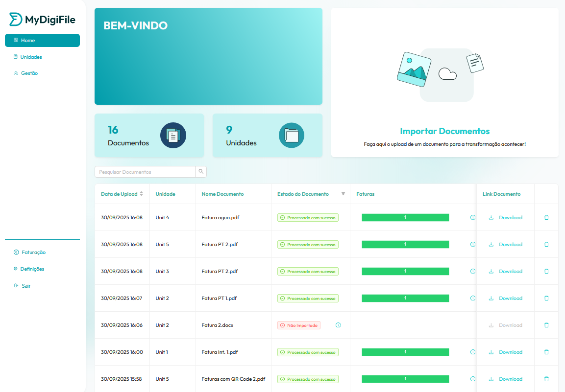 MyDigiFile - plataforma de automatização de faturas